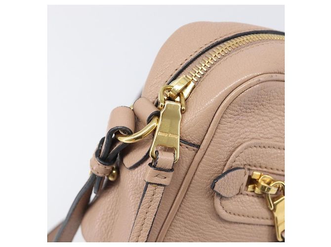 Borsa a tracolla Miu Miu in pelle beige e oro autentica 202924A D'oro - vista 19