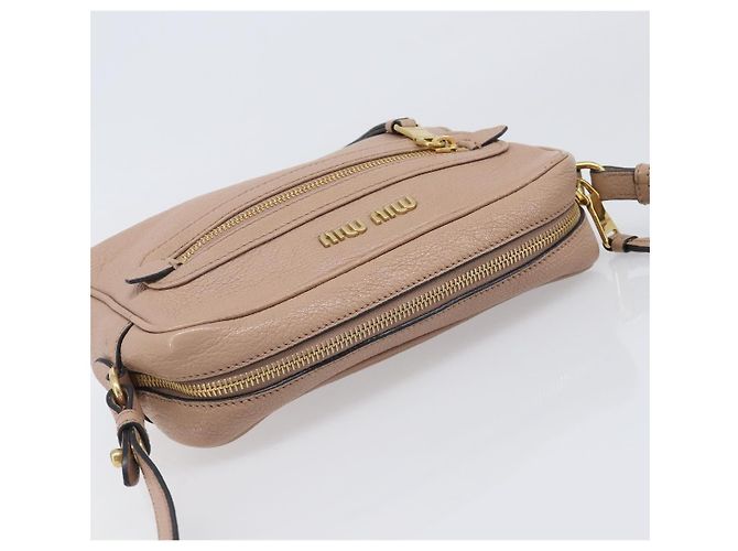 Borsa a tracolla Miu Miu in pelle beige e oro autentica 202924A D'oro - vista 6