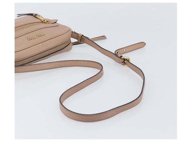 Borsa a tracolla Miu Miu in pelle beige e oro autentica 202924A D'oro - vista 7