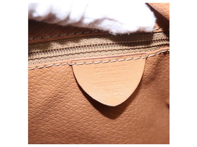 Céline CELINE Macadam Canvas Schultertasche PVC Beige Gold Auth 199837V Golden - Ansicht 11