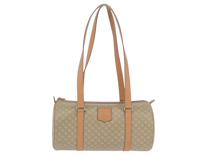 Céline CELINE Macadam Canvas Schultertasche PVC Beige Gold Auth 199837V Golden - Ansicht 13