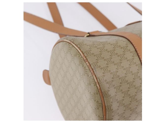 Céline CELINE Macadam Canvas Schultertasche PVC Beige Gold Auth 199837V Golden - Ansicht 16