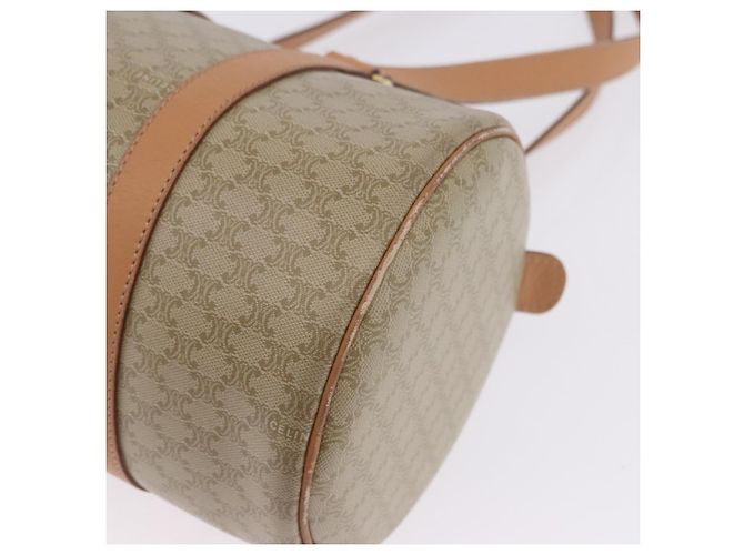 Céline CELINE Macadam Canvas Schultertasche PVC Beige Gold Auth 199837V Golden - Ansicht 17