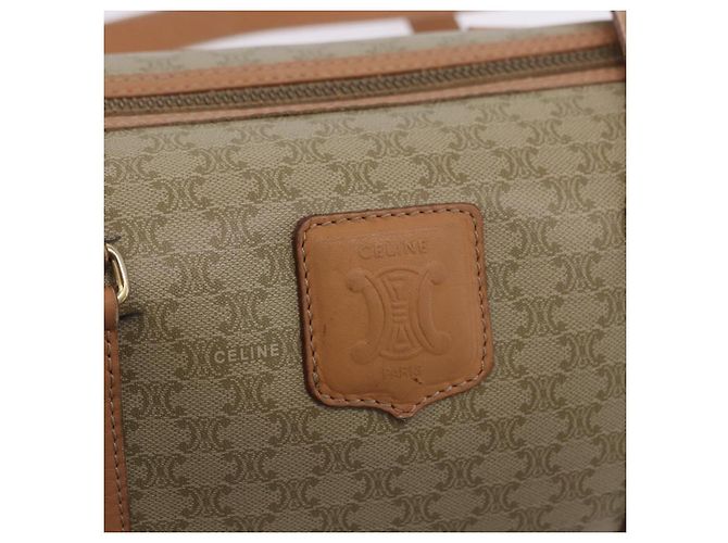 Céline CELINE Macadam Canvas Schultertasche PVC Beige Gold Auth 199837V Golden - Ansicht 18
