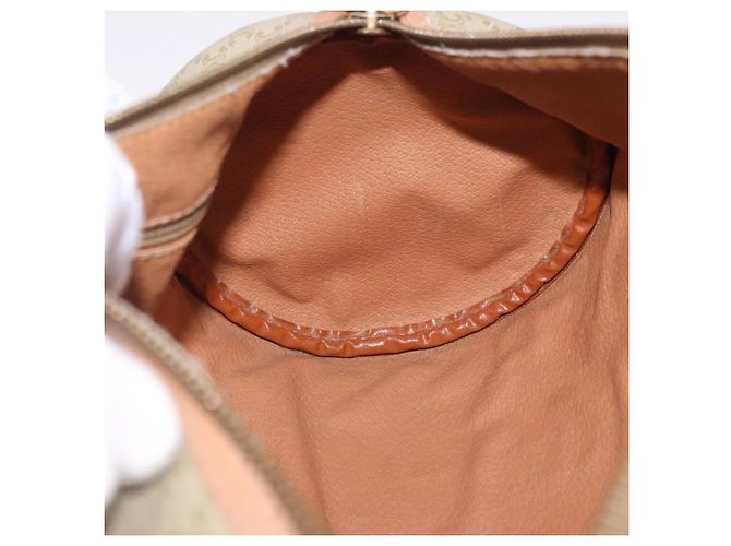 Céline CELINE Macadam Canvas Schultertasche PVC Beige Gold Auth 199837V Golden - Ansicht 19