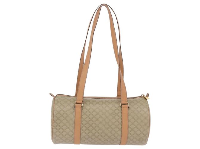Céline CELINE Macadam Canvas Schultertasche PVC Beige Gold Auth 199837V Golden - Ansicht 2