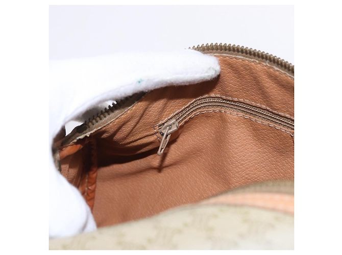 Céline CELINE Macadam Canvas Schultertasche PVC Beige Gold Auth 199837V Golden - Ansicht 21