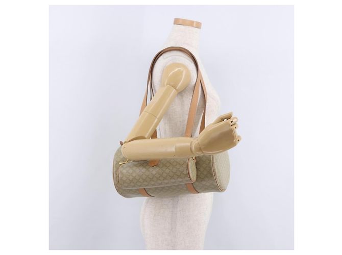 Céline CELINE Macadam Canvas Schultertasche PVC Beige Gold Auth 199837V Golden - Ansicht 26
