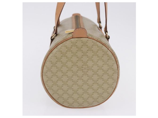 Céline CELINE Macadam Canvas Schultertasche PVC Beige Gold Auth 199837V Golden - Ansicht 4