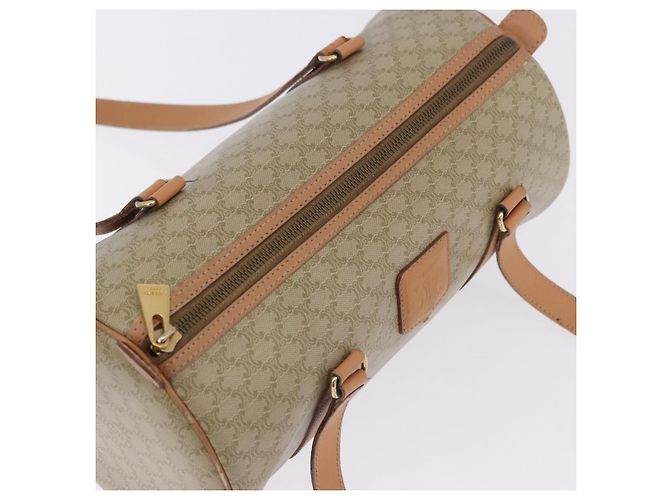 Céline CELINE Macadam Canvas Schultertasche PVC Beige Gold Auth 199837V Golden - Ansicht 6