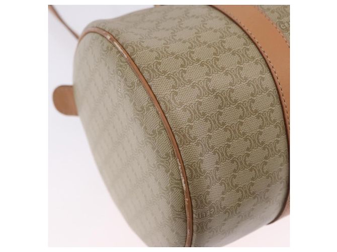 Céline CELINE Macadam Canvas Schultertasche PVC Beige Gold Auth 199837V Golden - Ansicht 8