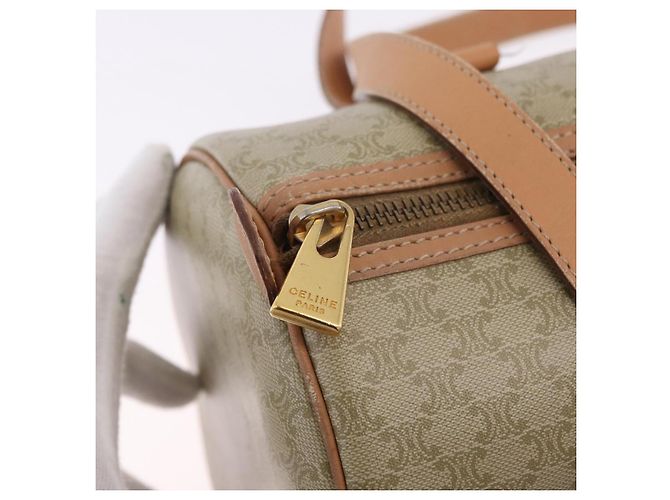 Céline CELINE Macadam Canvas Schultertasche PVC Beige Gold Auth 199837V Golden - Ansicht 9