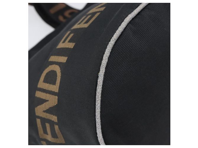 Borsa a mano FENDI Canvas Black Brown Auth 199832 Marrone Nero - vista 14