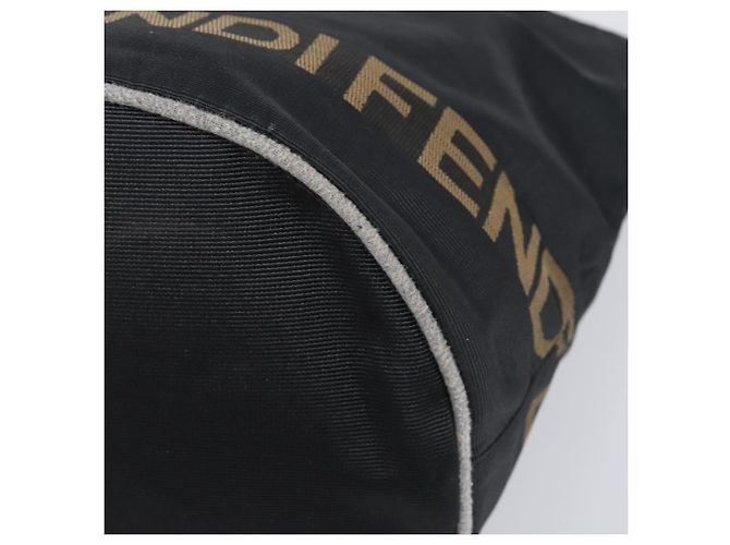 Borsa a mano FENDI Canvas Black Brown Auth 199832 Marrone Nero - vista 15