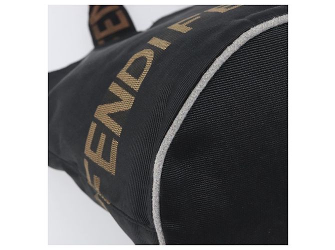 Borsa a mano FENDI Canvas Black Brown Auth 199832 Marrone Nero - vista 16