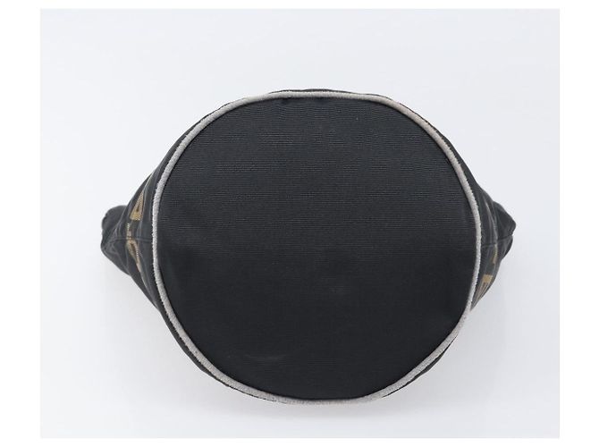 Borsa a mano FENDI Canvas Black Brown Auth 199832 Marrone Nero - vista 5