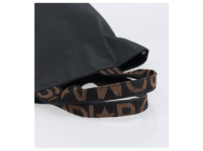 Borsa a mano FENDI Canvas Black Brown Auth 199832 Marrone Nero - vista 7