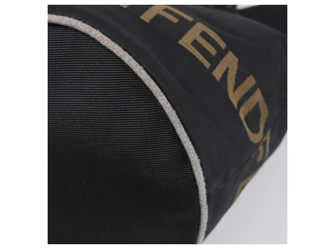 Borsa a mano FENDI Canvas Black Brown Auth 199832 Marrone Nero - vista 9