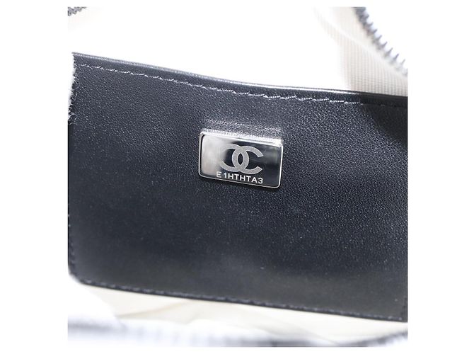 Borsa a tracolla con catena CHANEL Matelasse Raso Bianco CC Auth 200773SM - vista 11
