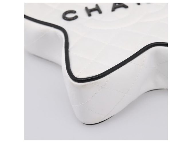 Borsa a tracolla con catena CHANEL Matelasse Raso Bianco CC Auth 200773SM - vista 15