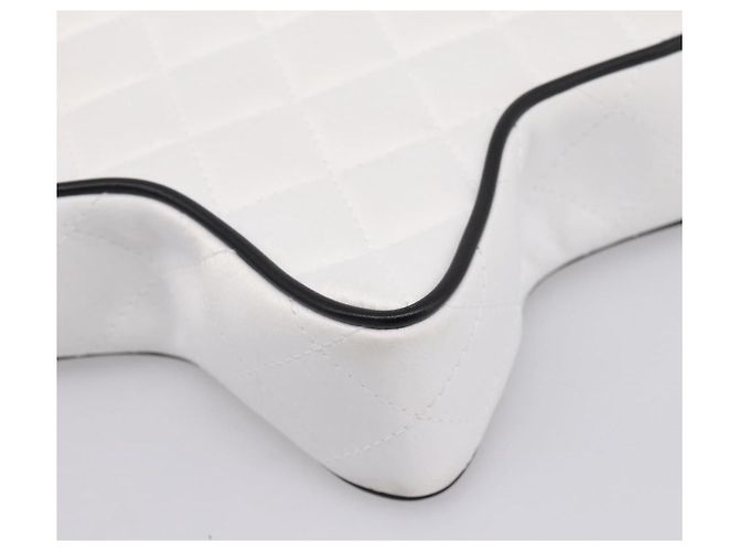 Borsa a tracolla con catena CHANEL Matelasse Raso Bianco CC Auth 200773SM - vista 16