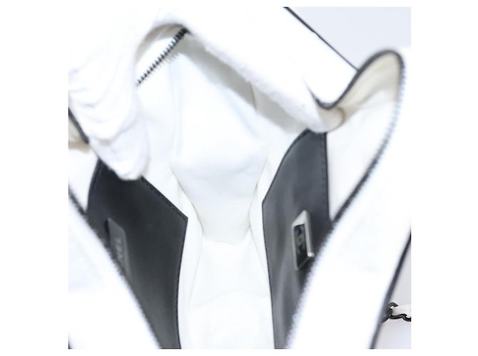 Borsa a tracolla con catena CHANEL Matelasse Raso Bianco CC Auth 200773SM - vista 21