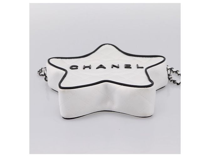 Borsa a tracolla con catena CHANEL Matelasse Raso Bianco CC Auth 200773SM - vista 5