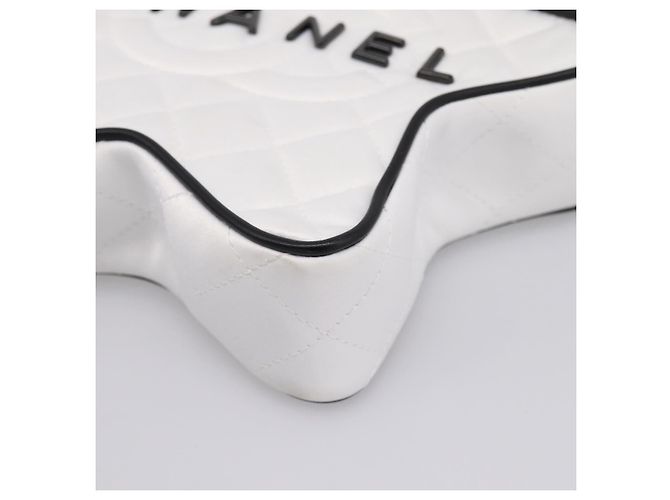 Borsa a tracolla con catena CHANEL Matelasse Raso Bianco CC Auth 200773SM - vista 8