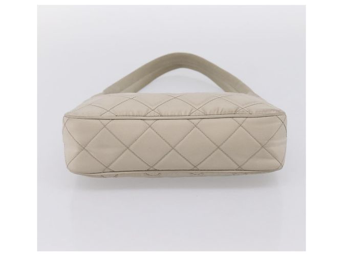 Bolso de mano PRADA Nylon Beige Gold Auth 203797A Dorado - vista 5