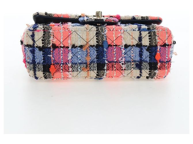 Borsa a tracolla CHANEL Chain Matelasse 20 Tweed Orange Gold CC Auth BA15643SM - vista 5
