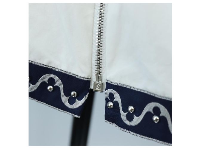 LOUIS VUITTON Top sin mangas de algodón Blanco Azul LV Auth 202320M - vista 7