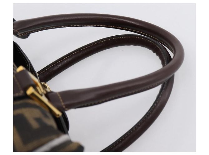 Borsa a mano FENDI Zucca Canvas 2way Brown Gold Auth 202934 Marrone D'oro - vista 14