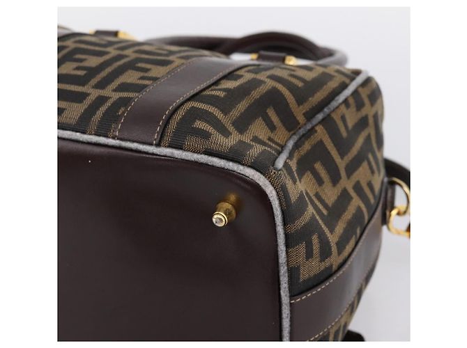 Borsa a mano FENDI Zucca Canvas 2way Brown Gold Auth 202934 Marrone D'oro - vista 15