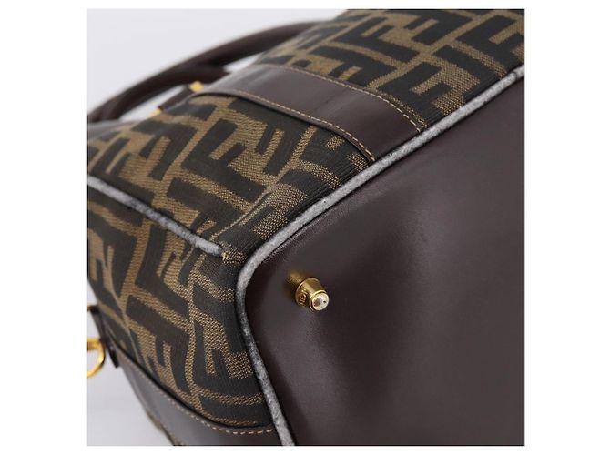 Borsa a mano FENDI Zucca Canvas 2way Brown Gold Auth 202934 Marrone D'oro - vista 16