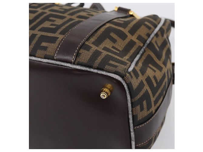 Borsa a mano FENDI Zucca Canvas 2way Brown Gold Auth 202934 Marrone D'oro - vista 17