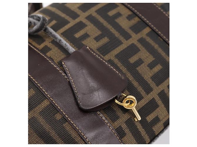 Borsa a mano FENDI Zucca Canvas 2way Brown Gold Auth 202934 Marrone D'oro - vista 19