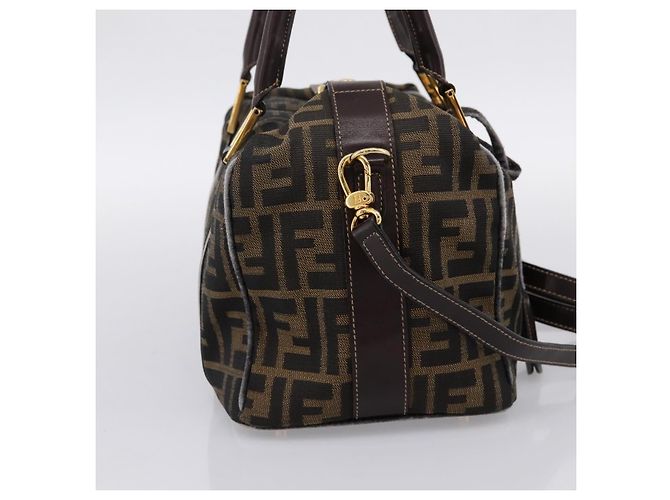 Borsa a mano FENDI Zucca Canvas 2way Brown Gold Auth 202934 Marrone D'oro - vista 3