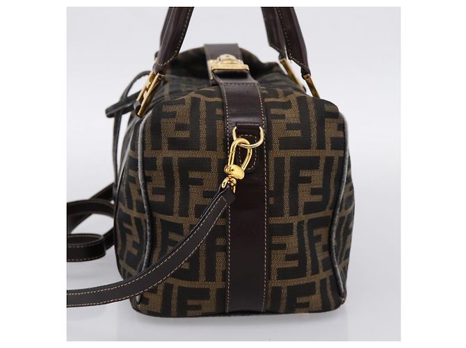 Borsa a mano FENDI Zucca Canvas 2way Brown Gold Auth 202934 Marrone D'oro - vista 4