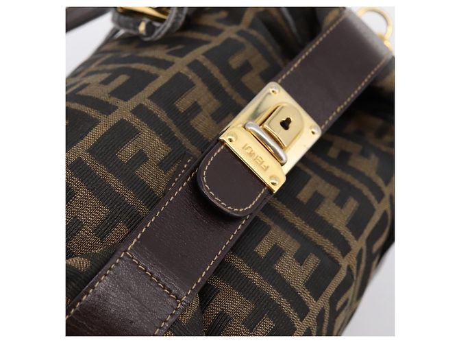 Borsa a mano FENDI Zucca Canvas 2way Brown Gold Auth 202934 Marrone D'oro - vista 6