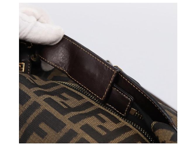 Borsa a mano FENDI Zucca Canvas 2way Brown Gold Auth 202934 Marrone D'oro - vista 7