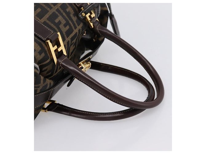 Borsa a mano FENDI Zucca Canvas 2way Brown Gold Auth 202934 Marrone D'oro - vista 8