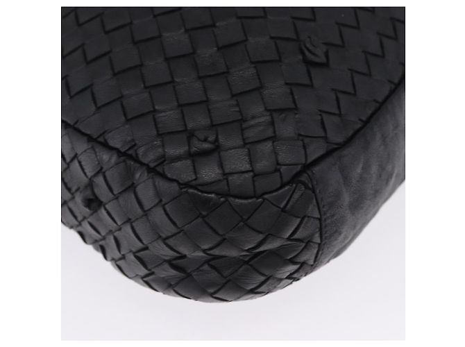 Borsa a tracolla BOTTEGA VENETA INTRECCIATO in pelle nera e oro 125263 Auth 200439V Nero D'oro - vista 14