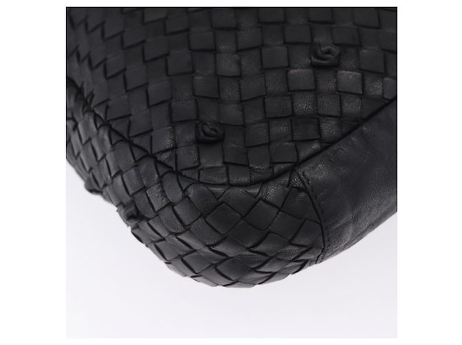 Borsa a tracolla BOTTEGA VENETA INTRECCIATO in pelle nera e oro 125263 Auth 200439V Nero D'oro - vista 16