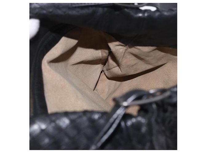 Borsa a tracolla BOTTEGA VENETA INTRECCIATO in pelle nera e oro 125263 Auth 200439V Nero D'oro - vista 17