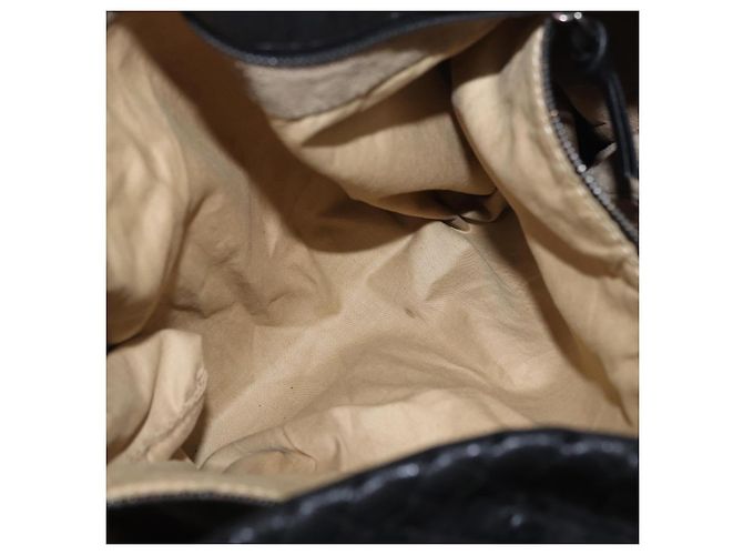 Borsa a tracolla BOTTEGA VENETA INTRECCIATO in pelle nera e oro 125263 Auth 200439V Nero D'oro - vista 20