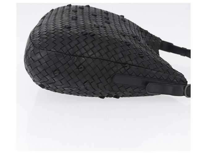 Borsa a tracolla BOTTEGA VENETA INTRECCIATO in pelle nera e oro 125263 Auth 200439V Nero D'oro - vista 3