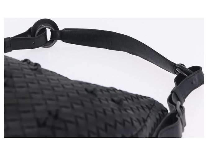 Borsa a tracolla BOTTEGA VENETA INTRECCIATO in pelle nera e oro 125263 Auth 200439V Nero D'oro - vista 8