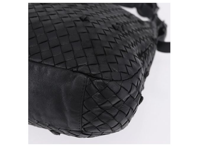 Borsa a tracolla BOTTEGA VENETA INTRECCIATO in pelle nera e oro 125263 Auth 200439V Nero D'oro - vista 9