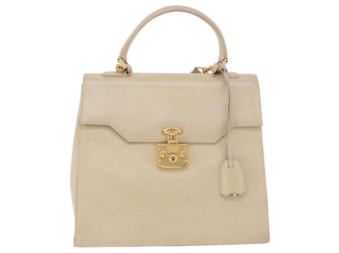 Borsa a mano GUCCI in pelle 2way Beige Gold Auth 197623 D'oro - vista 13