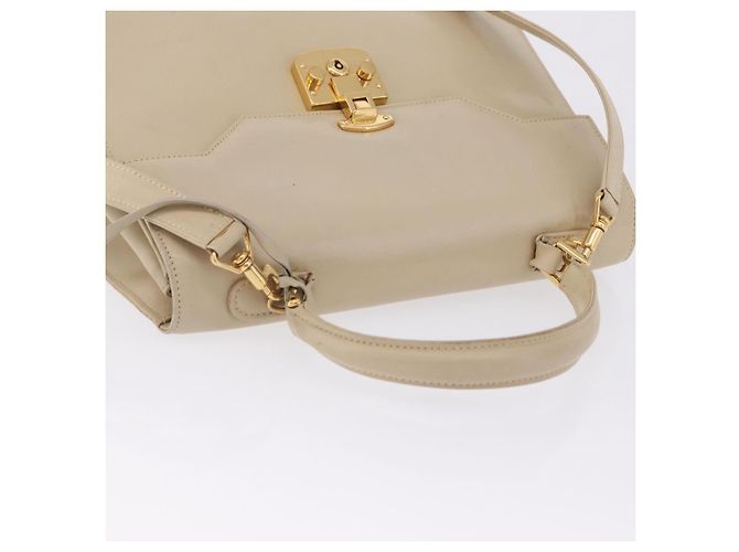 Borsa a mano GUCCI in pelle 2way Beige Gold Auth 197623 D'oro - vista 14